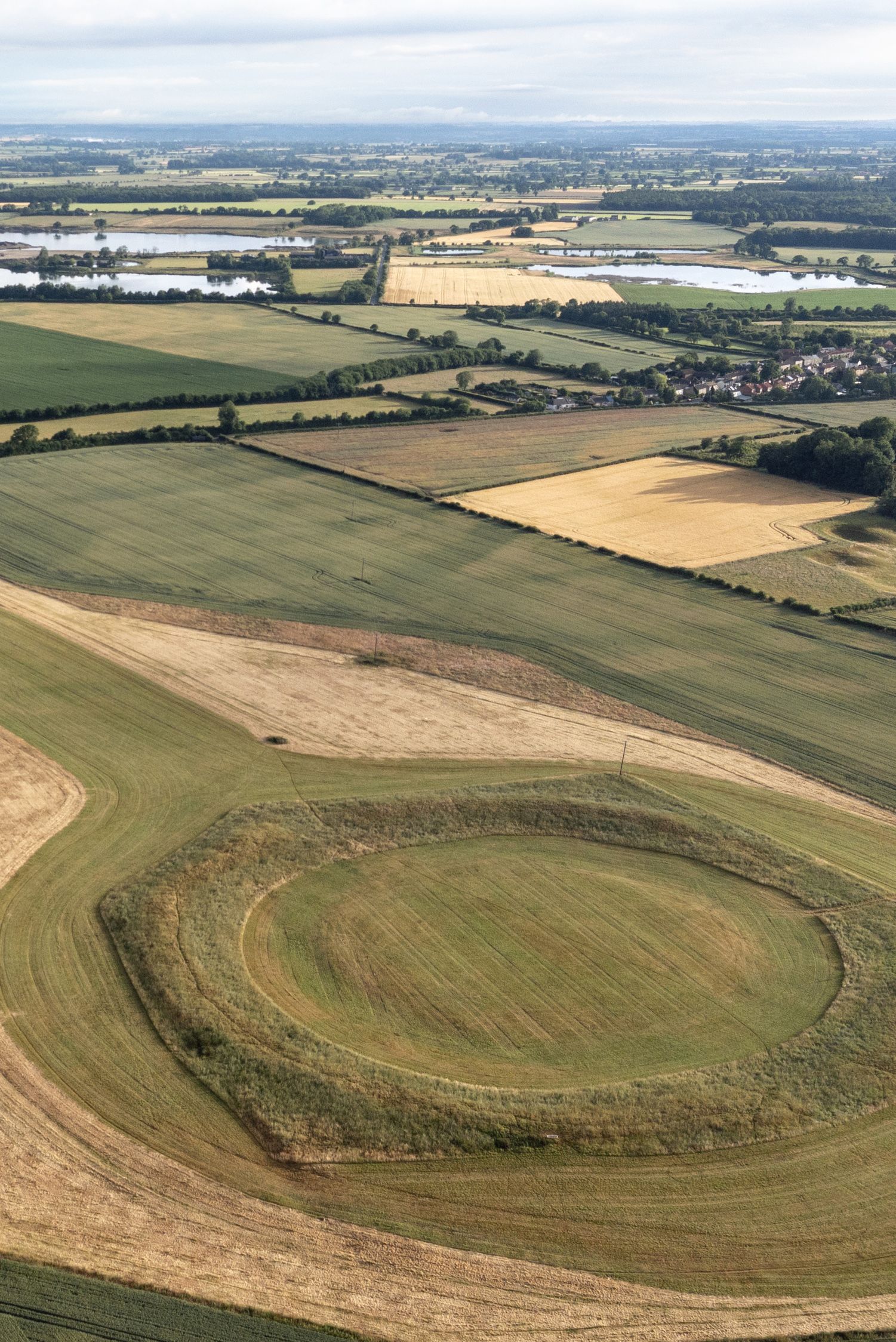 Aerial view of the henges and surrounding countryside