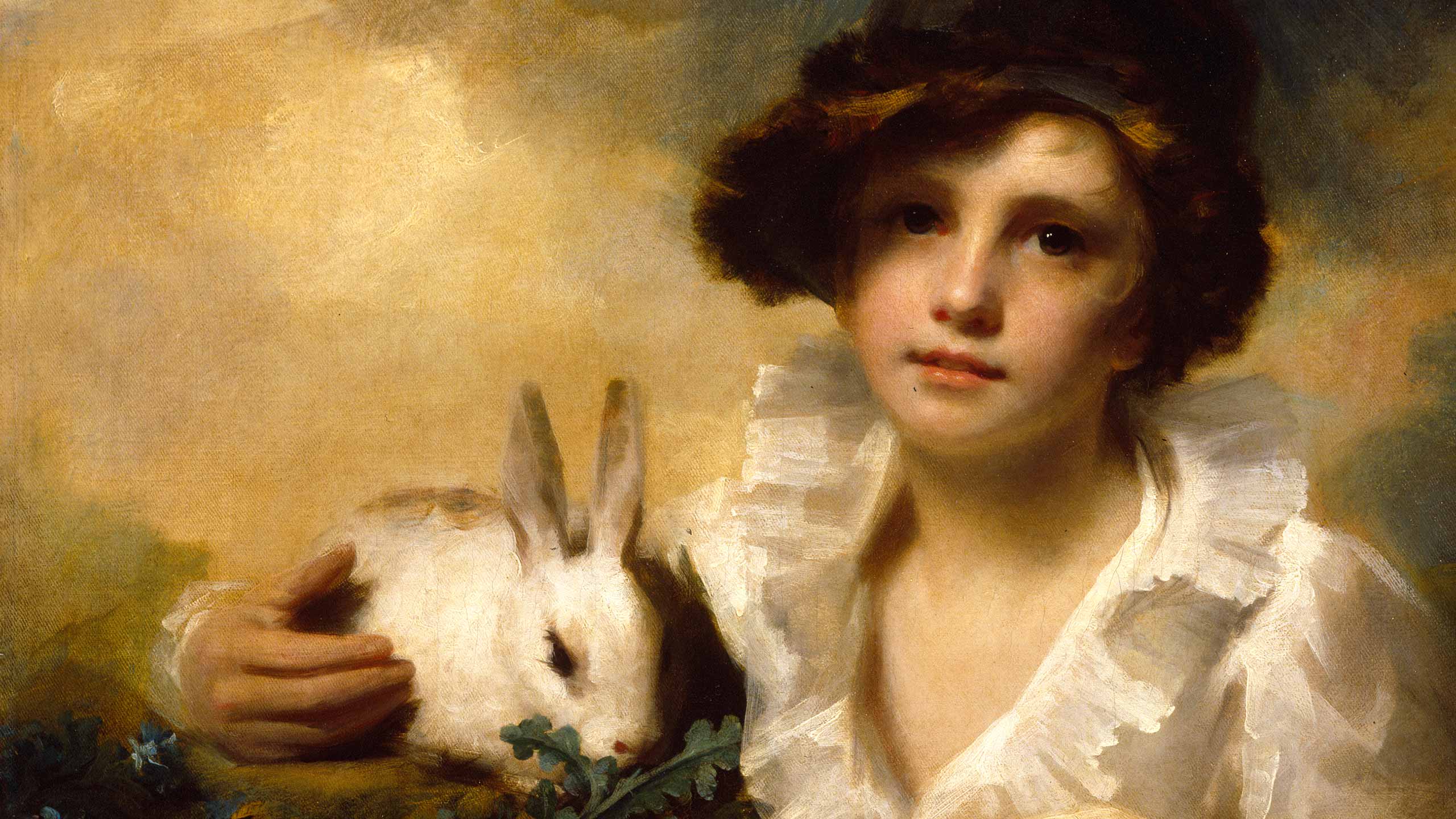 Detail from Boy and Rabbit, by Henry Raeburn